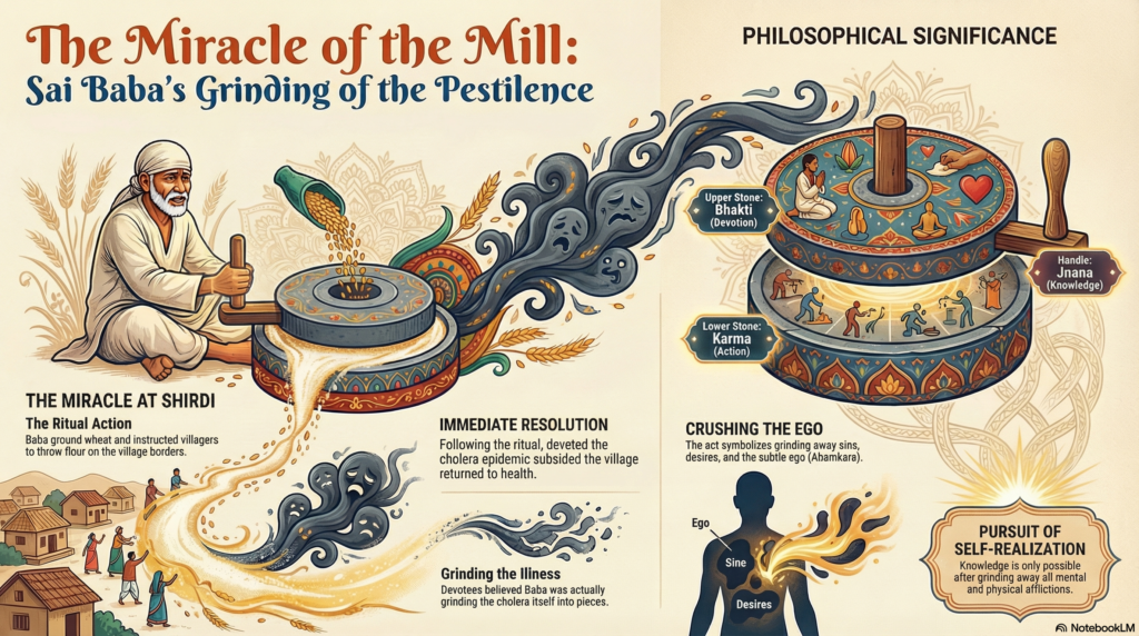 AI GEN IMAGE OF SAI BABA WITH MILL OMSAIRAM OK